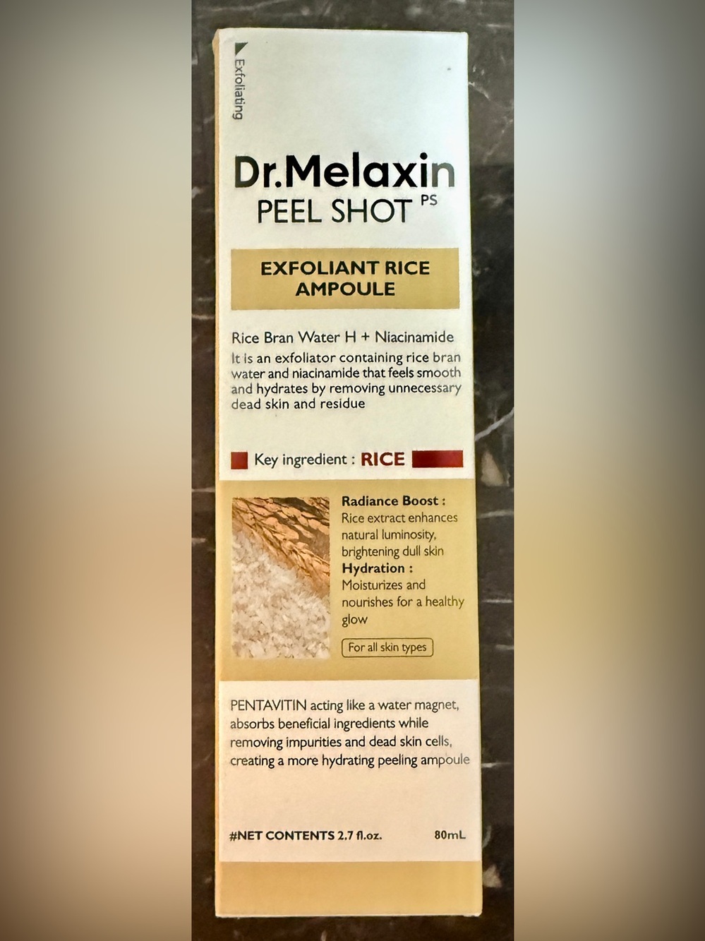Dr. Melaxin Peel Shot Exfoliant Rice Ampoule
